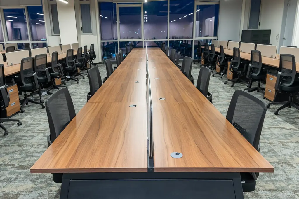 Boardroom with long timber table