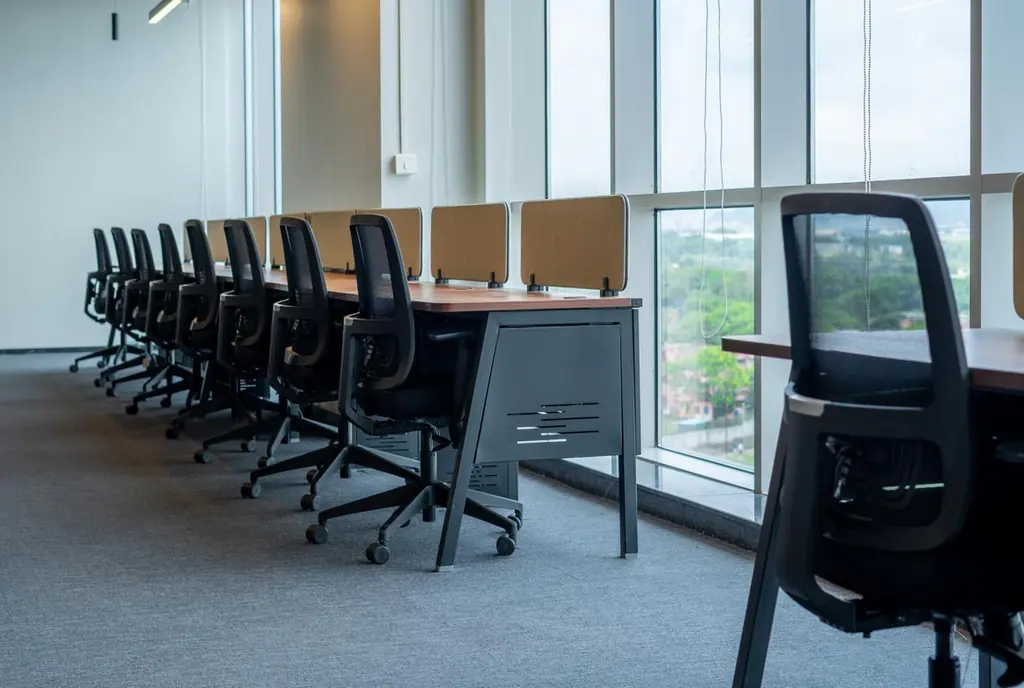 Meeting room with city view