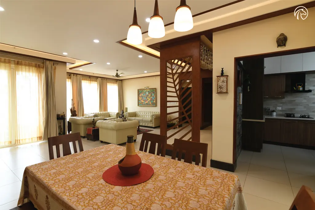 Traditional dining with pooja arch